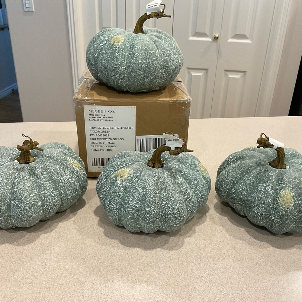 Magee and co muted green faux pumpkin
